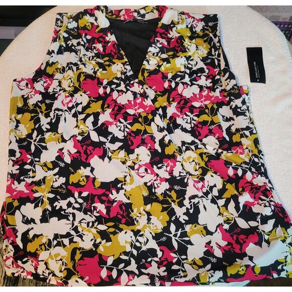 Jones New York Womens Multicolor Floral Print Sleeveless Blouse Top 3XL NWT - Picture 1 of 7